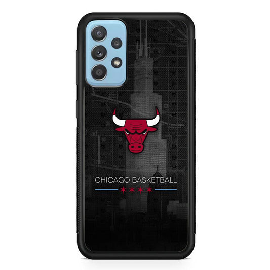 Chicago Bulls Soul of The City Samsung Galaxy A72 Case-Rubber Black (2D Case)-Oxvistore