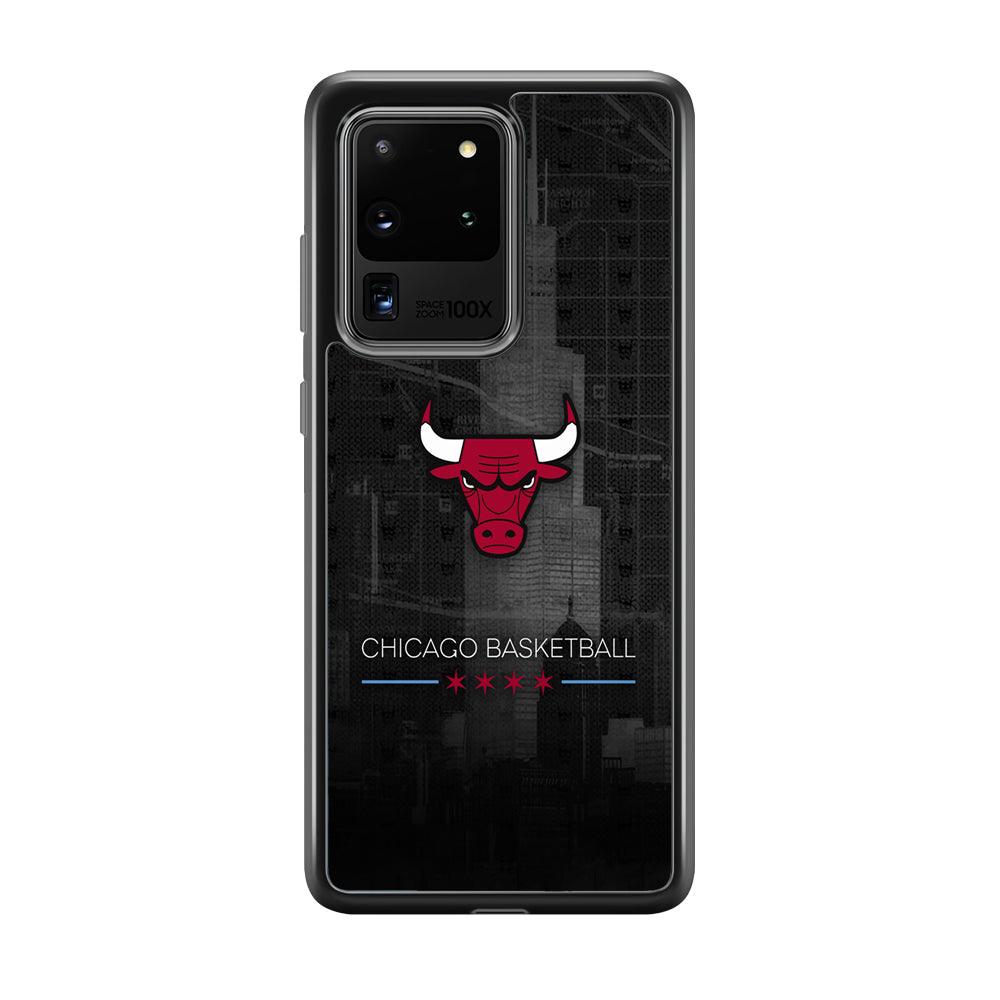Chicago Bulls Soul of The City Samsung Galaxy S20 Ultra Case-Rubber Black (2D Case)-Oxvistore