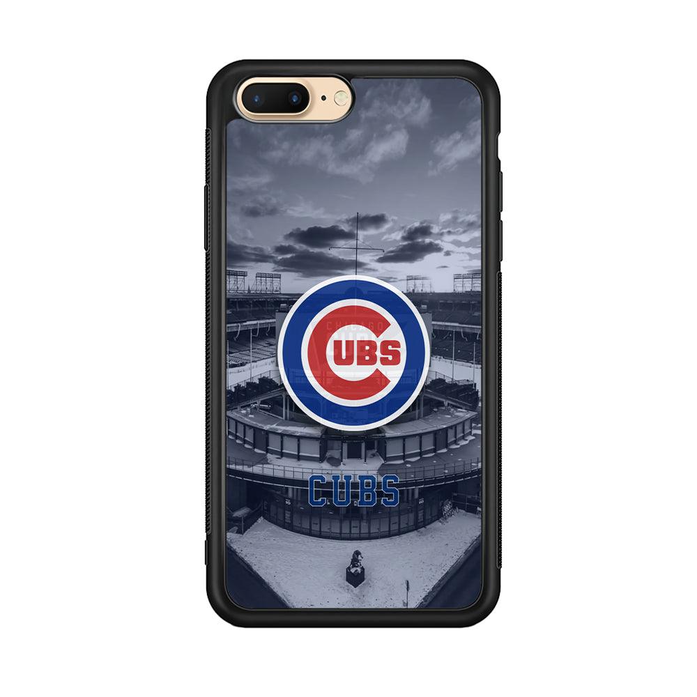 Chicago Cubs Season of Winter iPhone 7 Plus Case-Rubber Black (2D Case)-Oxvistore