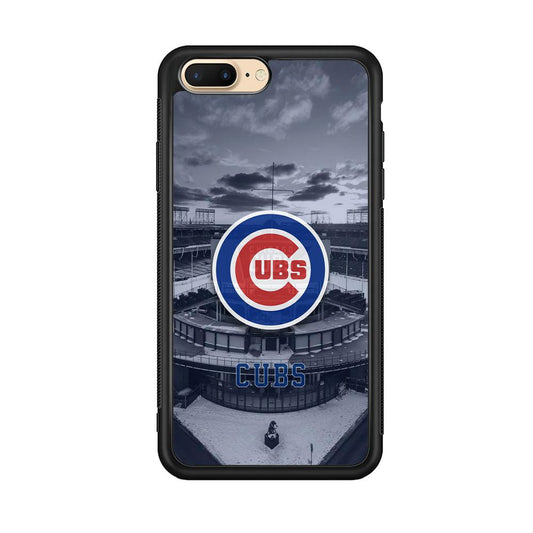 Chicago Cubs Season of Winter iPhone 7 Plus Case-Rubber Black (2D Case)-Oxvistore