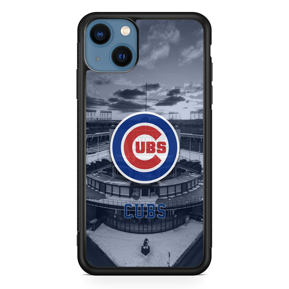 Chicago Cubs Season of Winter iPhone 15 Plus Case-Rubber Black (2D Case)-Oxvistore