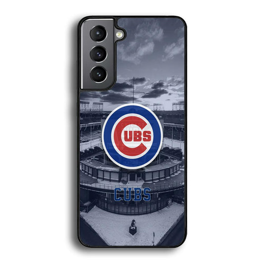 Chicago Cubs Season of Winter Samsung Galaxy S23 Case-Rubber Black (2D Case)-Oxvistore