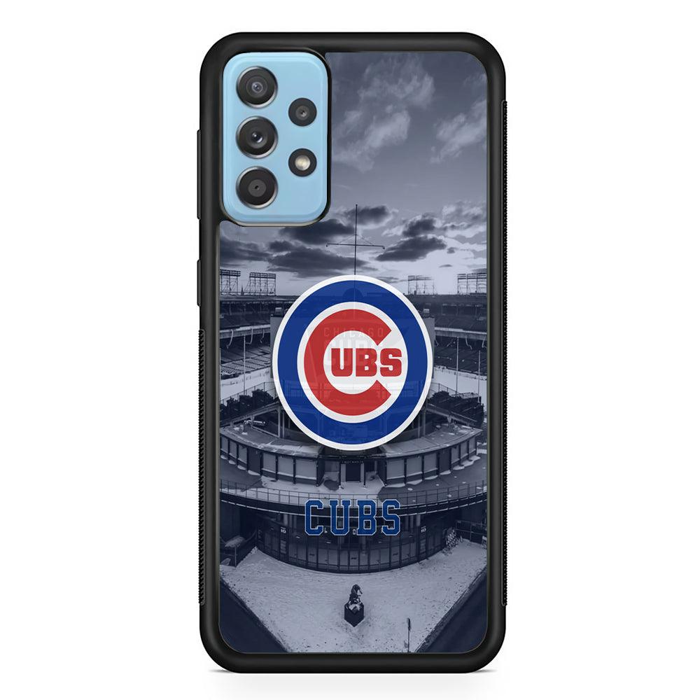 Chicago Cubs Season of Winter Samsung Galaxy A72 Case-Rubber Black (2D Case)-Oxvistore