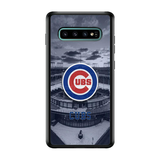 Chicago Cubs Season of Winter Samsung Galaxy S10 Case-Rubber Black (2D Case)-Oxvistore