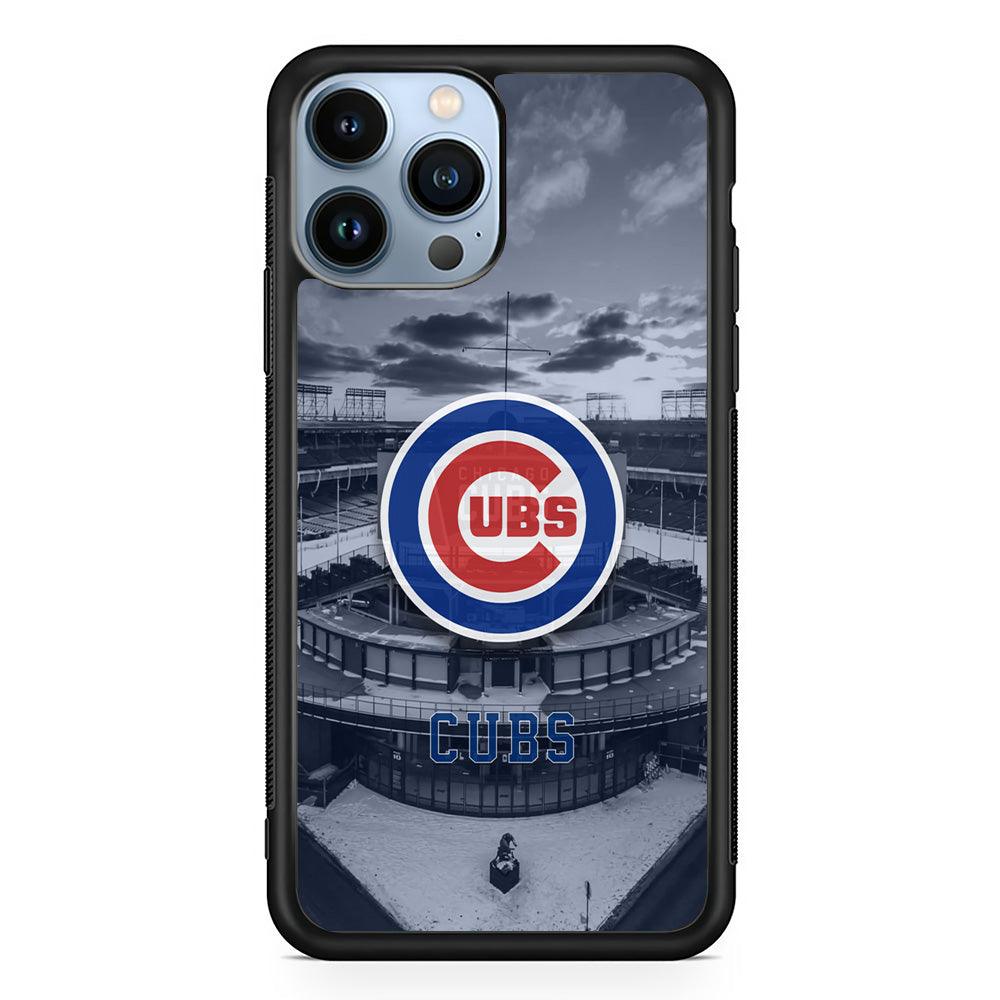 Chicago Cubs Season of Winter iPhone 13 Pro Max Case-Rubber Black (2D Case)-Oxvistore