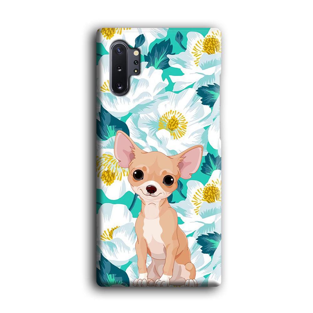 Chihuahua Dog and Flower Blue Samsung Galaxy Note 10 Plus Case-Oxvistore