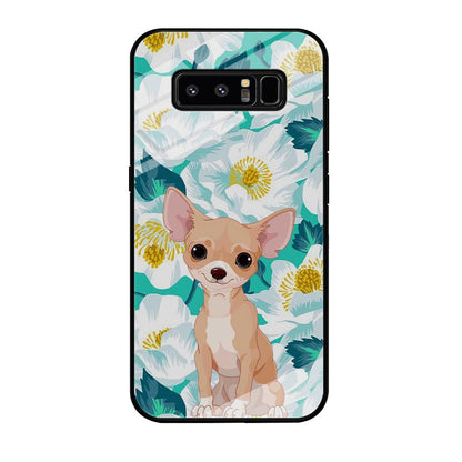 Chihuahua Dog and Flower Blue Samsung Galaxy Note 8 Case-Oxvistore