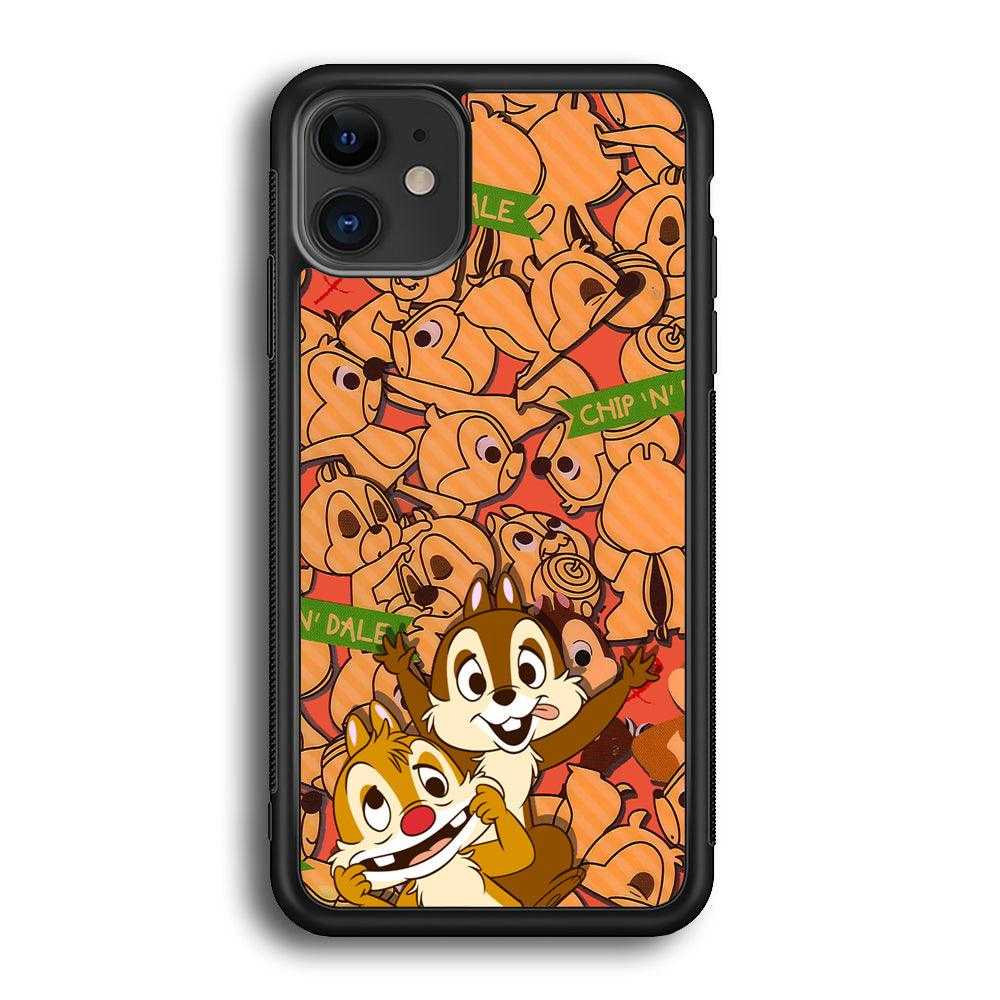 Chip N Dale Face of The Day iPhone 11 Case-Rubber Black (2D Case)-Oxvistore