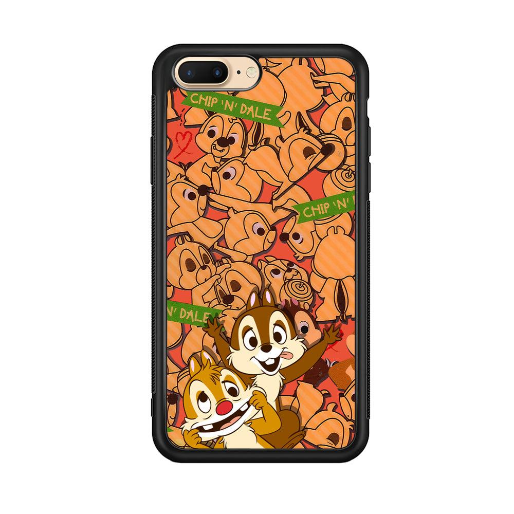 Chip N Dale Face of The Day iPhone 7 Plus Case-Rubber Black (2D Case)-Oxvistore