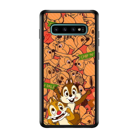 Chip N Dale Face of The Day Samsung Galaxy S10 Case-Rubber Black (2D Case)-Oxvistore
