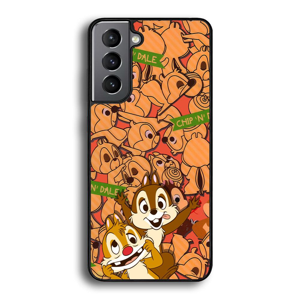 Chip N Dale Face of The Day Samsung Galaxy S21 Plus Case-Rubber Black (2D Case)-Oxvistore