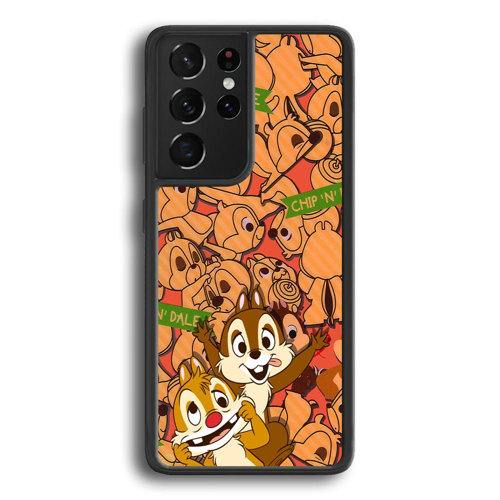 Chip N Dale Face of The Day Samsung Galaxy S22 Ultra Case-Rubber Black (2D Case)-Oxvistore