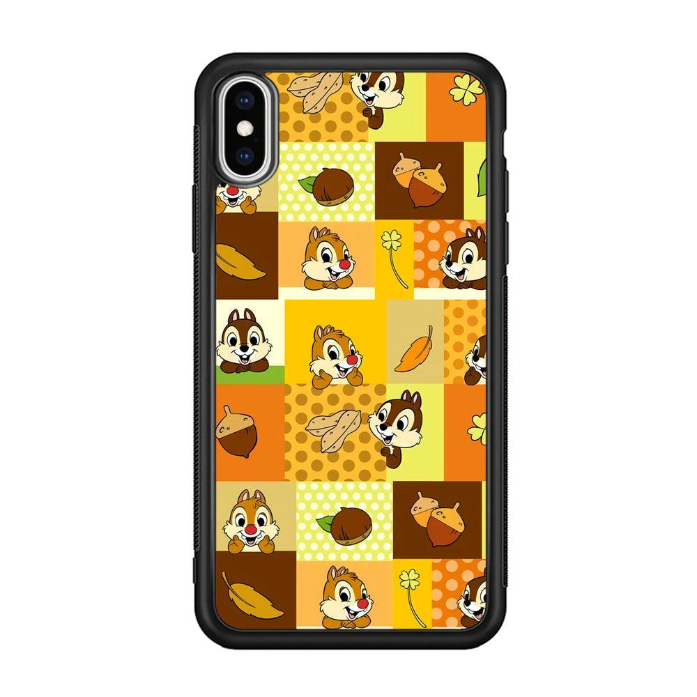 Chip N Dale Framing The Smiles iPhone X Case-Rubber Black (2D Case)-Oxvistore