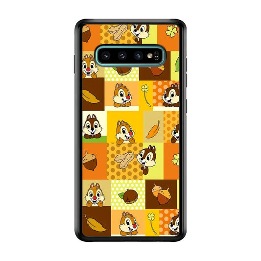 Chip N Dale Framing The Smiles Samsung Galaxy S10 Case-Rubber Black (2D Case)-Oxvistore
