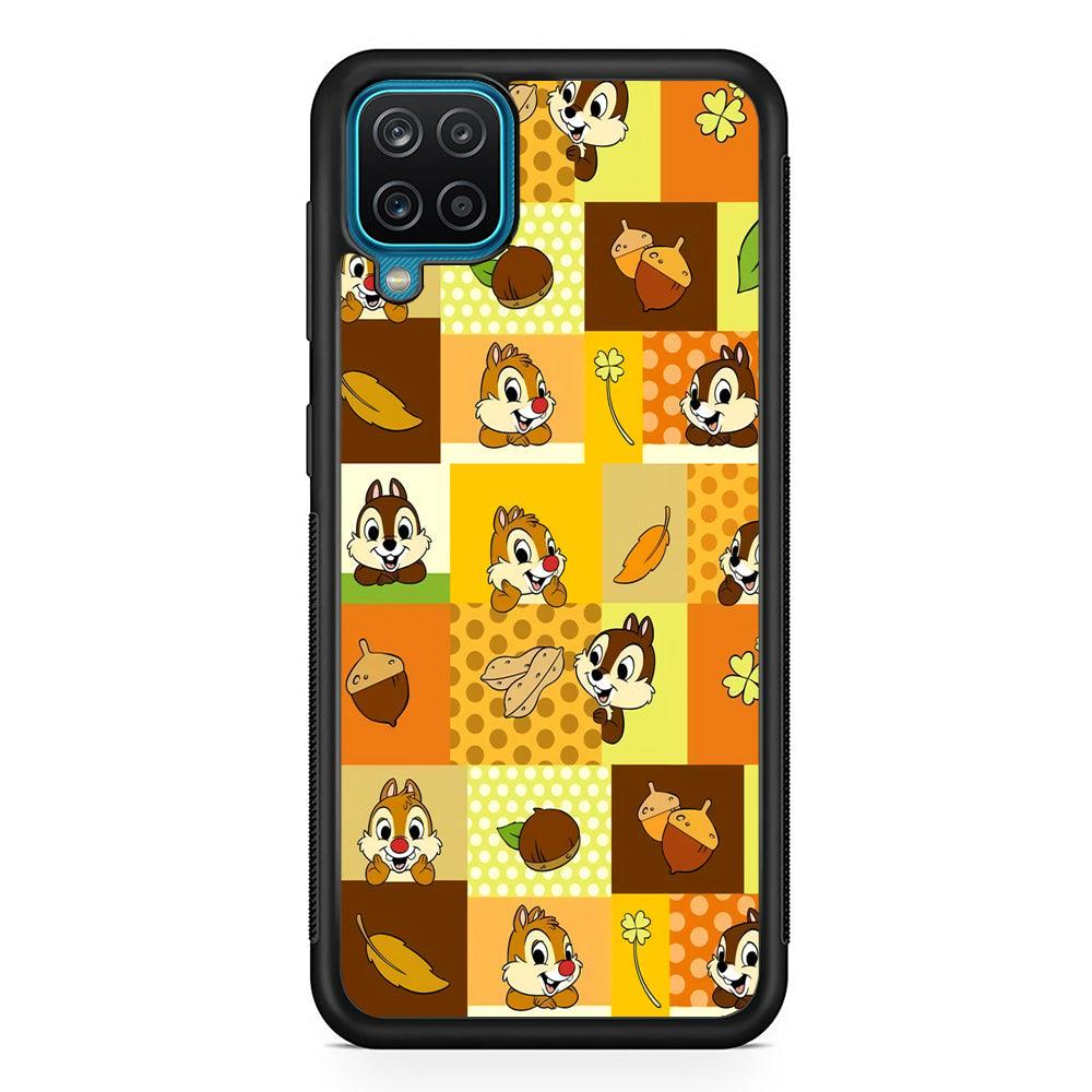 Chip N Dale Framing The Smiles Samsung Galaxy A12 Case-Rubber Black (2D Case)-Oxvistore