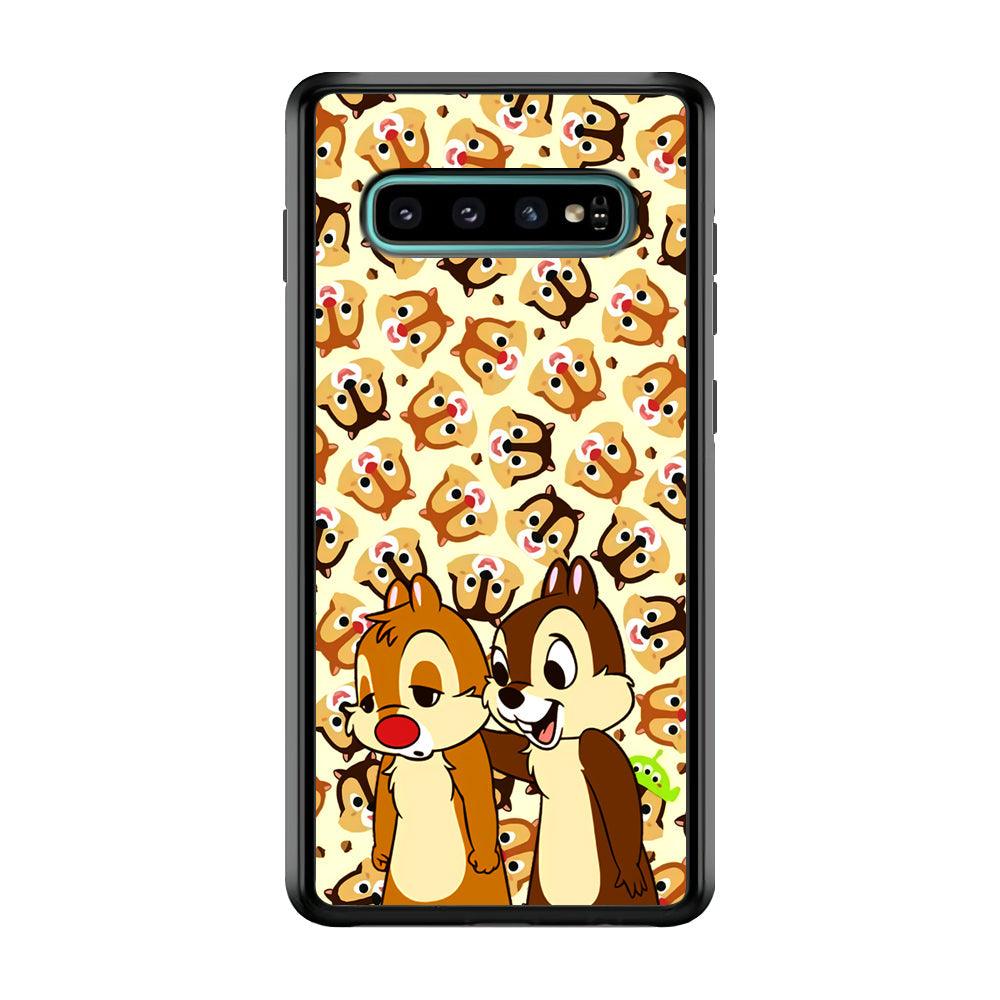 Chip N Dale Just True Friends Samsung Galaxy S10 Case-Rubber Black (2D Case)-Oxvistore