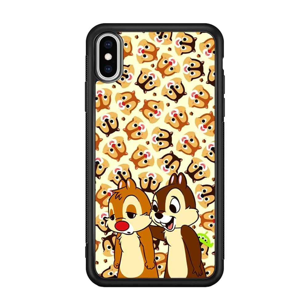 Chip N Dale Just True Friends iPhone XS Case-Rubber Black (2D Case)-Oxvistore