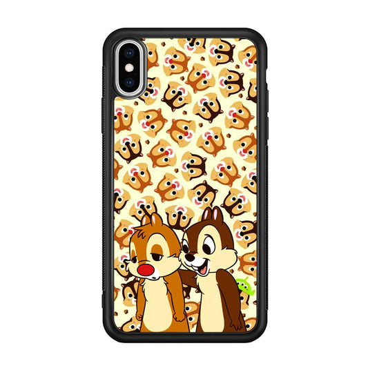 Chip N Dale Just True Friends iPhone XS Case-Rubber Black (2D Case)-Oxvistore