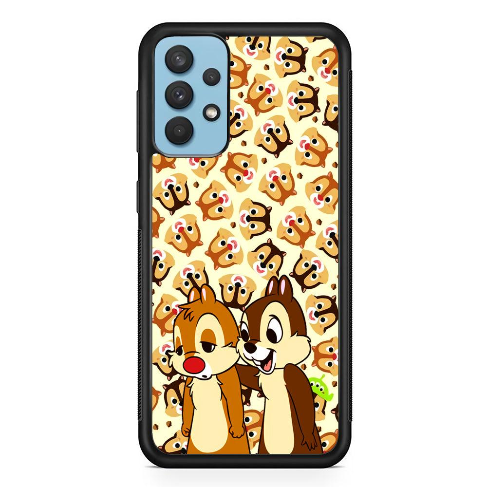 Chip N Dale Just True Friends Samsung Galaxy A32 Case-Rubber Black (2D Case)-Oxvistore