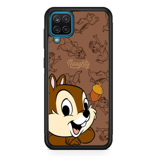Chip N Dale Naughty Person Samsung Galaxy A12 Case-Rubber Black (2D Case)-Oxvistore