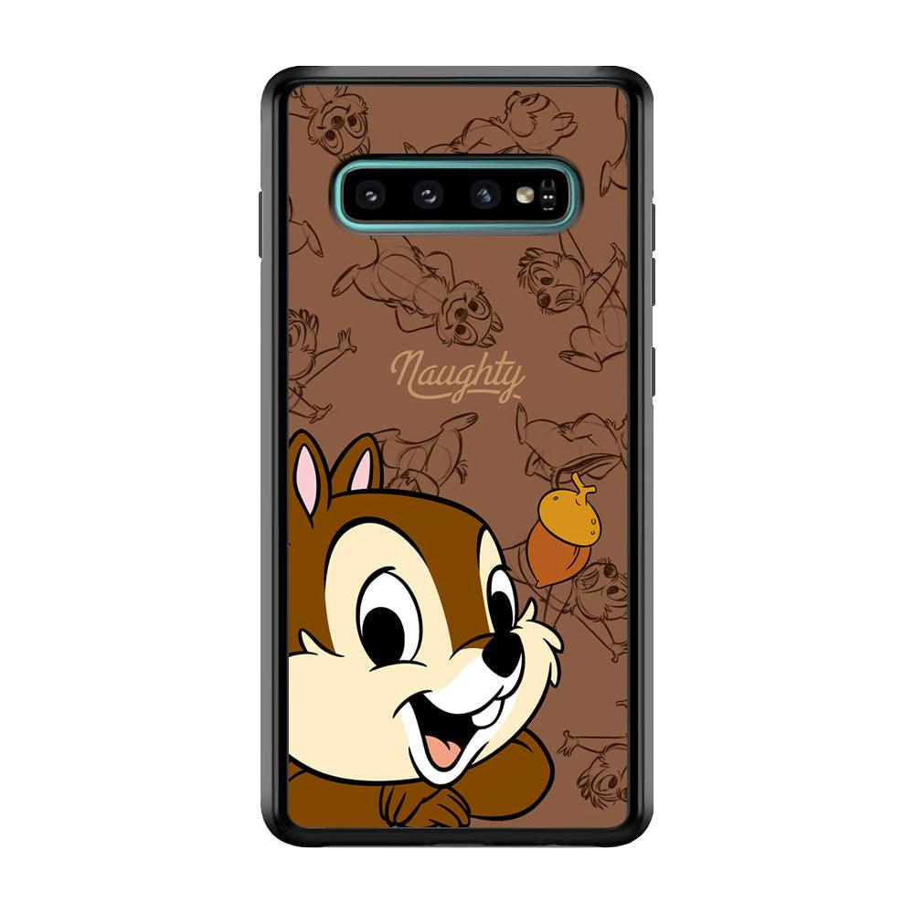 Chip N Dale Naughty Person Samsung Galaxy S10 Case-Rubber Black (2D Case)-Oxvistore