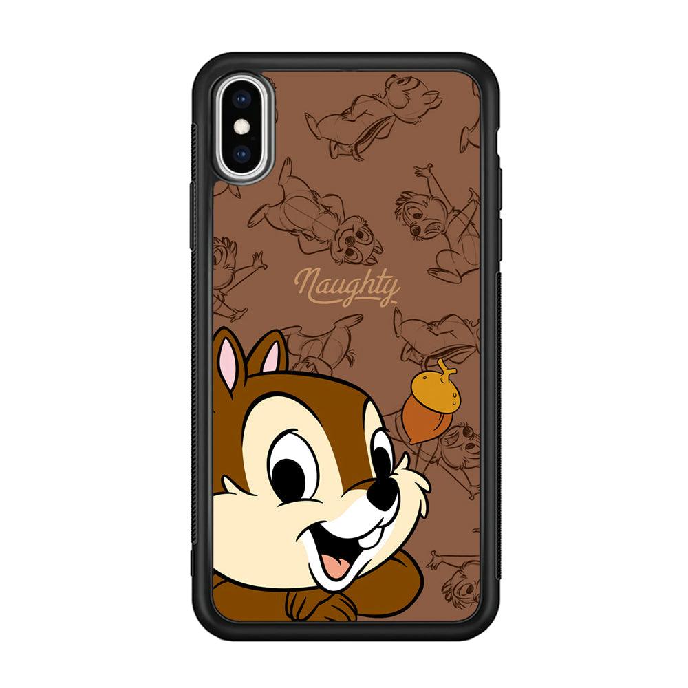 Chip N Dale Naughty Person iPhone X Case-Rubber Black (2D Case)-Oxvistore