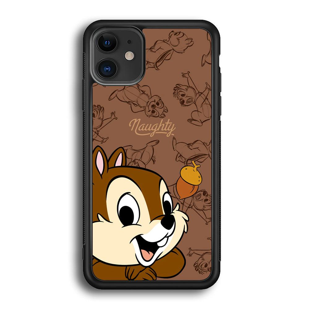 Chip N Dale Naughty Person iPhone 11 Case-Rubber Black (2D Case)-Oxvistore