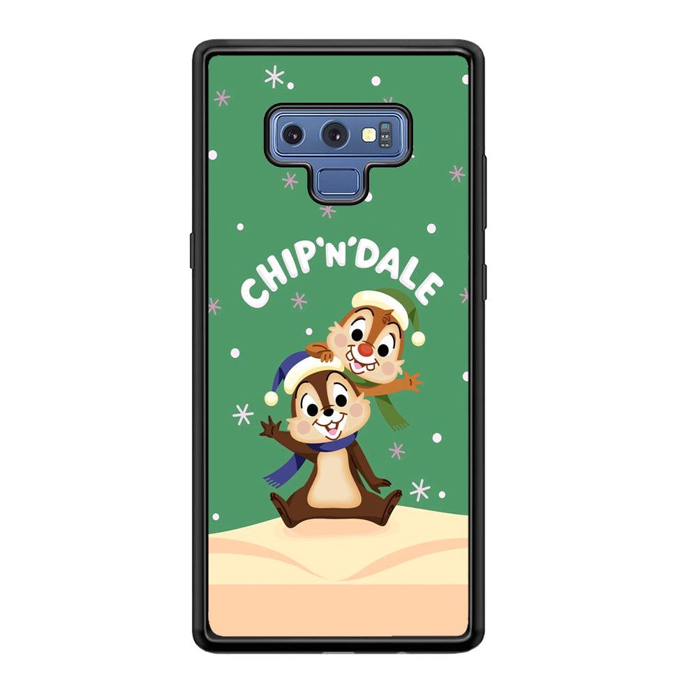 Chip N Dale Snow Night Samsung Galaxy Note 9 Case-Rubber Black (2D Case)-Oxvistore