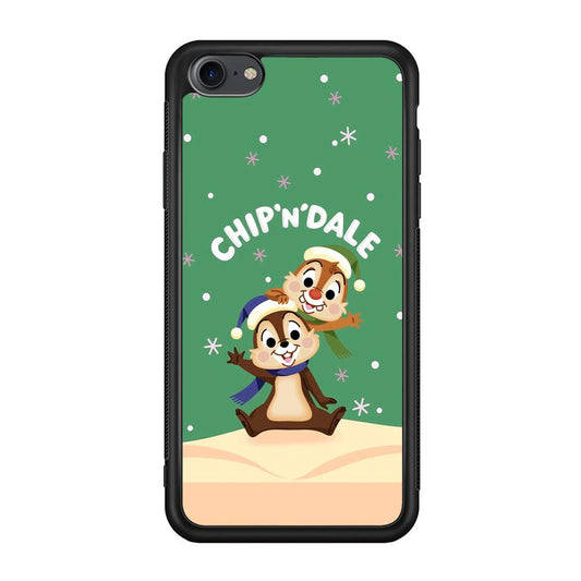 Chip N Dale Snow Night iPhone 7 Case-Rubber Black (2D Case)-Oxvistore