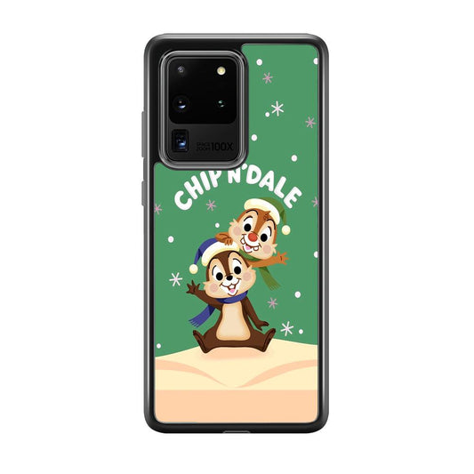 Chip N Dale Snow Night Samsung Galaxy S20 Ultra Case-Rubber Black (2D Case)-Oxvistore