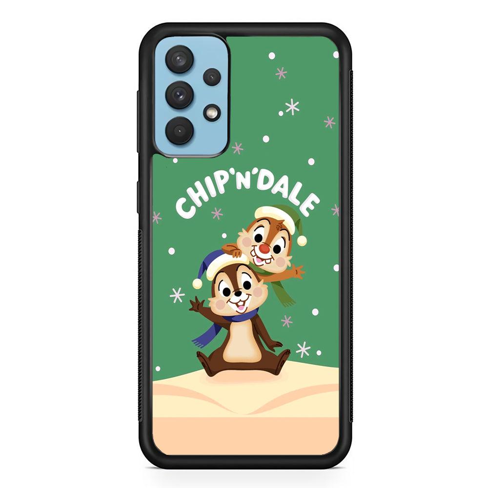 Chip N Dale Snow Night Samsung Galaxy A32 Case-Rubber Black (2D Case)-Oxvistore