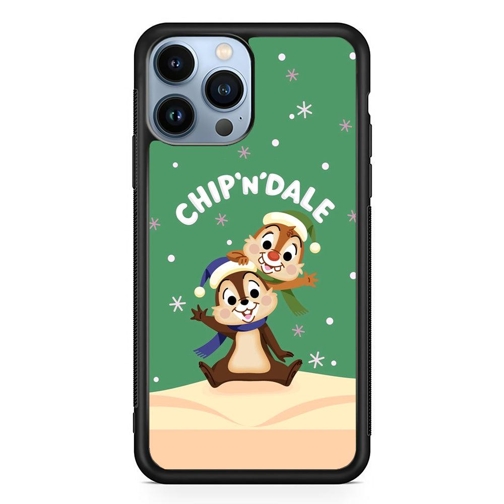 Chip N Dale Snow Night iPhone 15 Pro Max Case-Rubber Black (2D Case)-Oxvistore