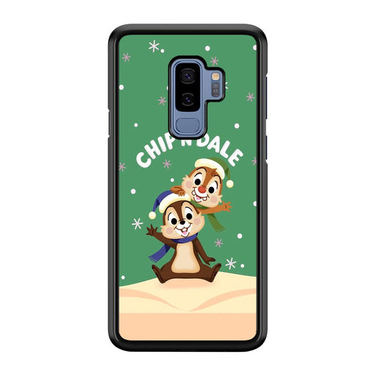 Chip N Dale Snow Night Samsung Galaxy S9 Plus Case-Rubber Black (2D Case)-Oxvistore