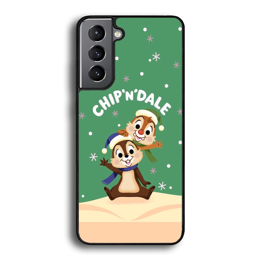 Chip N Dale Snow Night Samsung Galaxy S22 Case-Rubber Black (2D Case)-Oxvistore