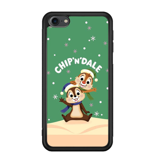 Chip N Dale Snow Night iPod Touch 6 Case-Rubber Black (2D Case)-Oxvistore