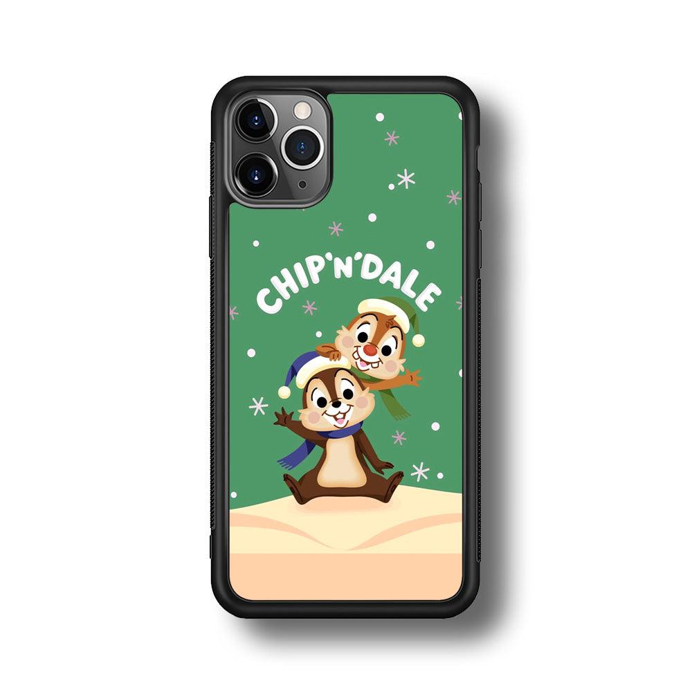 Chip N Dale Snow Night iPhone 11 Pro Max Case-Rubber Black (2D Case)-Oxvistore