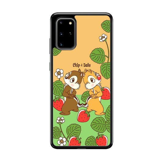 Chip N Dale Strawberry Field Samsung Galaxy S20 Plus Case-Rubber Black (2D Case)-Oxvistore