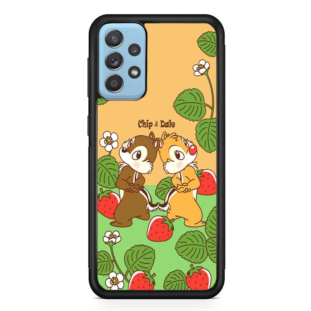 Chip N Dale Strawberry Field Samsung Galaxy A72 Case-Rubber Black (2D Case)-Oxvistore