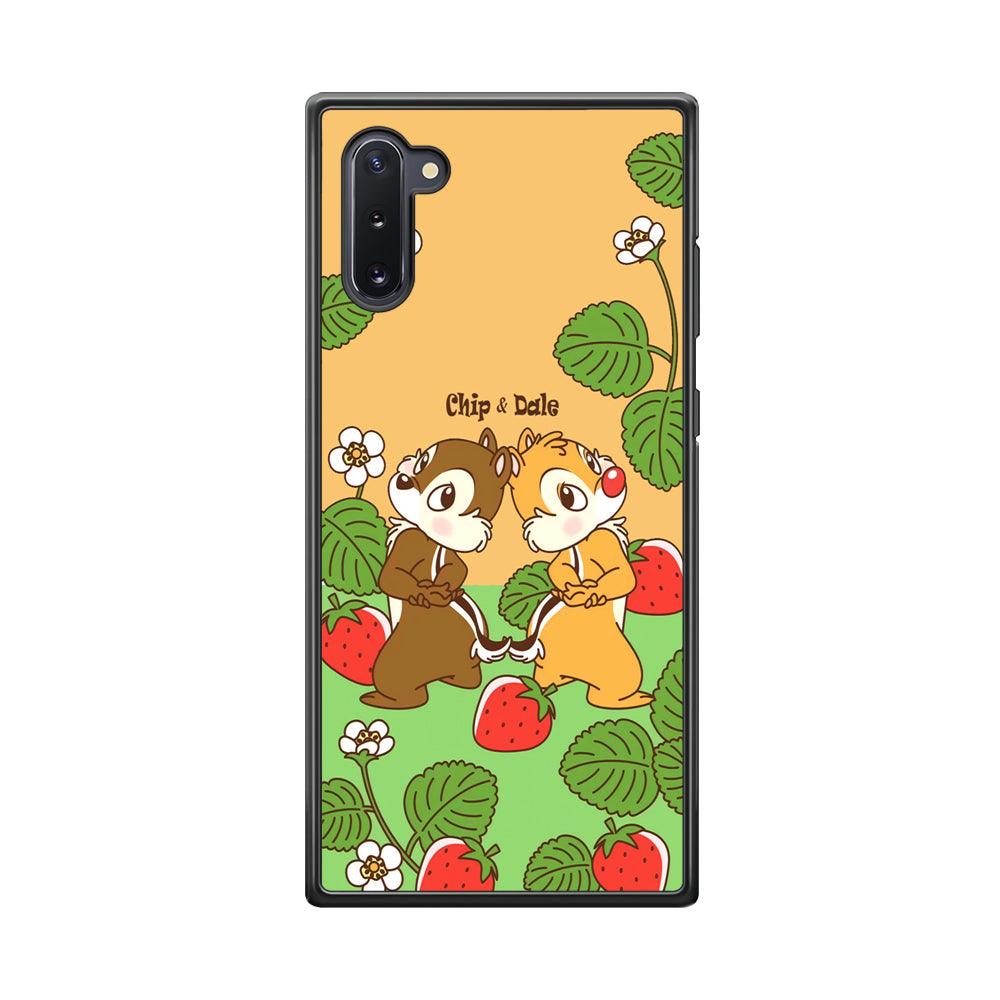 Chip N Dale Strawberry Field Samsung Galaxy Note 10 Case-Rubber Black (2D Case)-Oxvistore