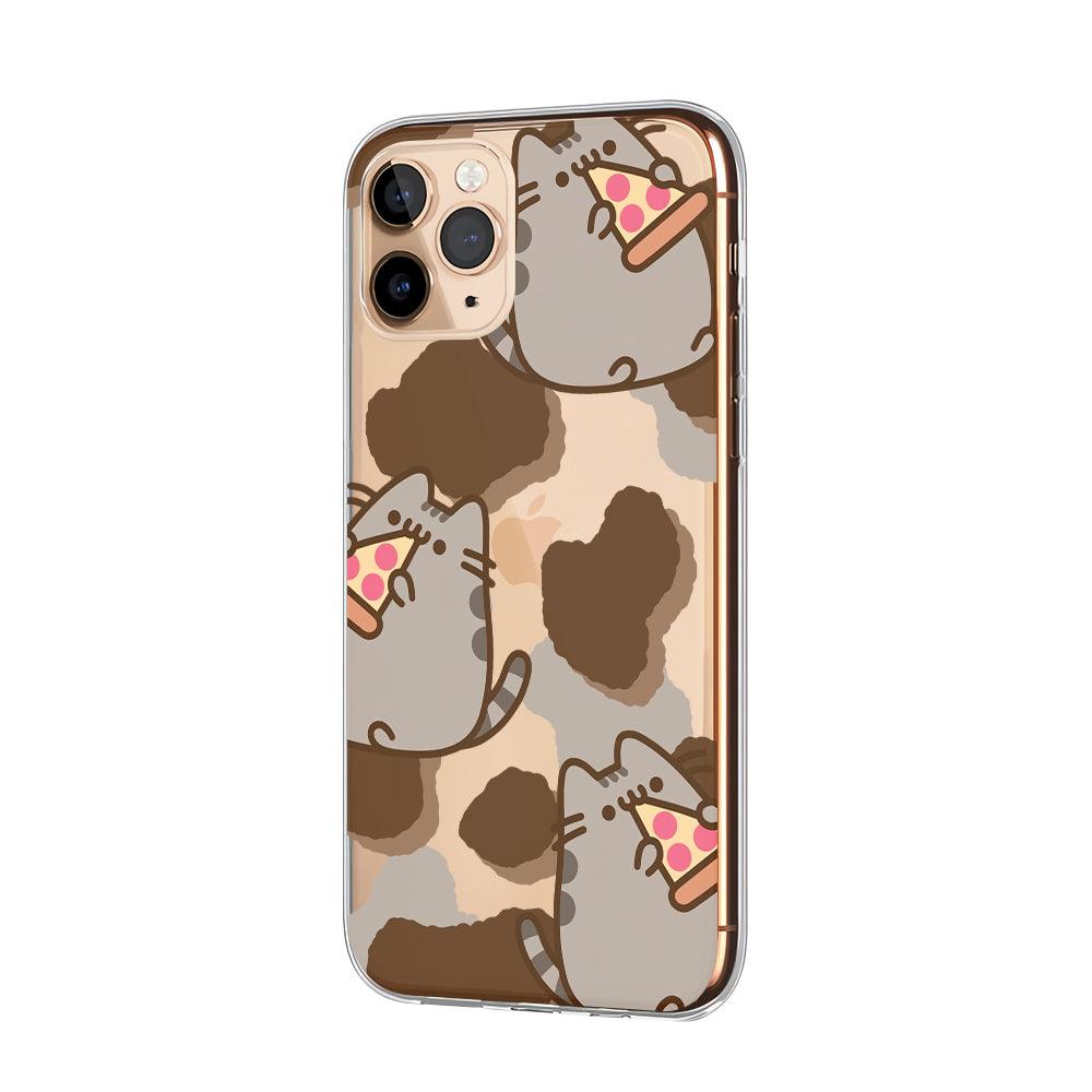 Chubby Cat with a Slice of Pizza Clear Soft Case-Oxvistore