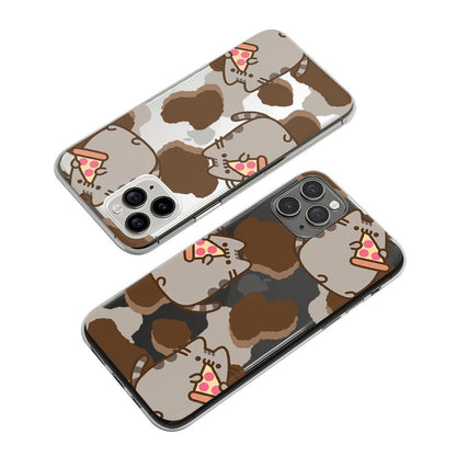 Chubby Cat with a Slice of Pizza Clear Soft Case-Oxvistore
