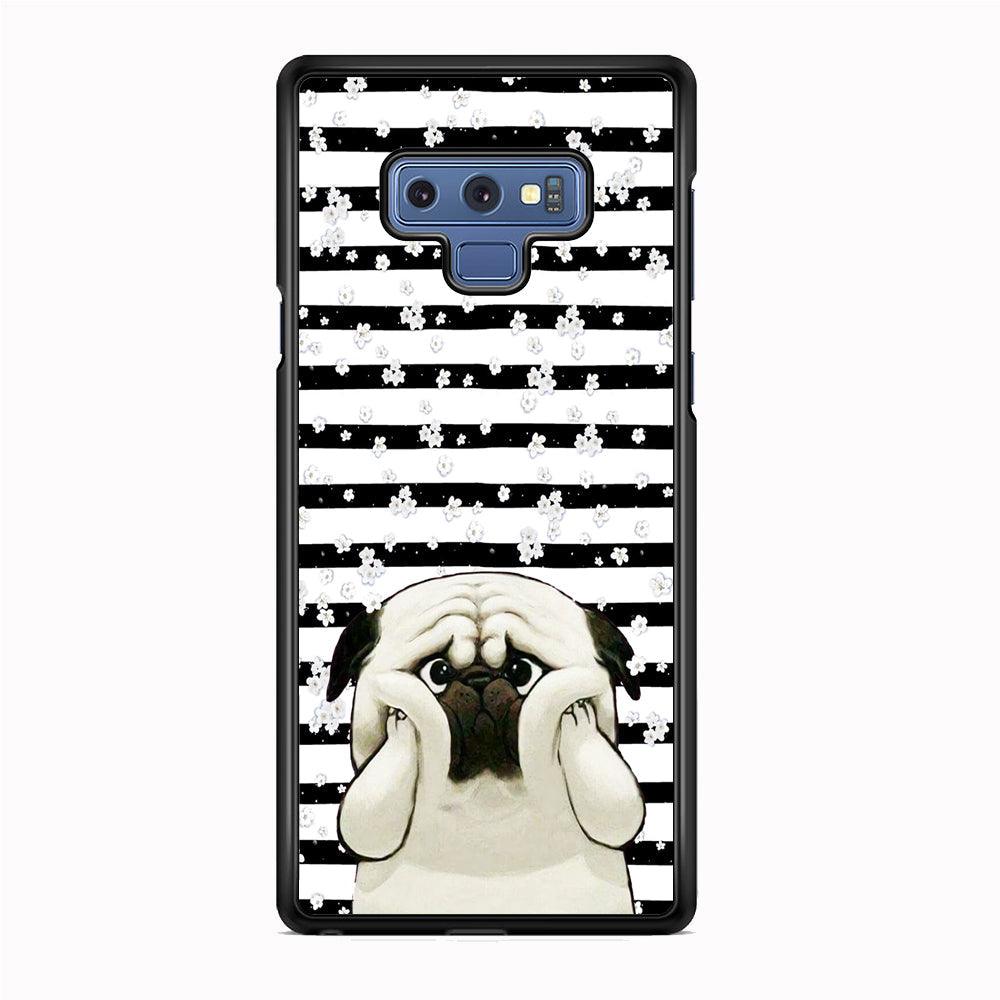 Chubby Face Pug Samsung Galaxy Note 9 Case-Rubber White (2D Case)-Oxvistore