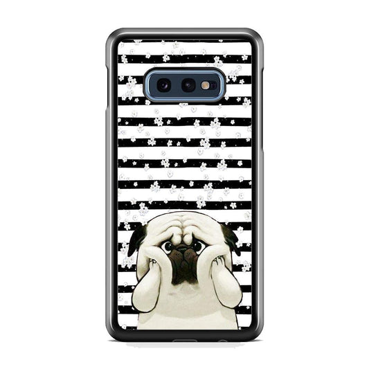 Chubby Face Pug Samsung Galaxy S10E Case-Rubber White (2D Case)-Oxvistore