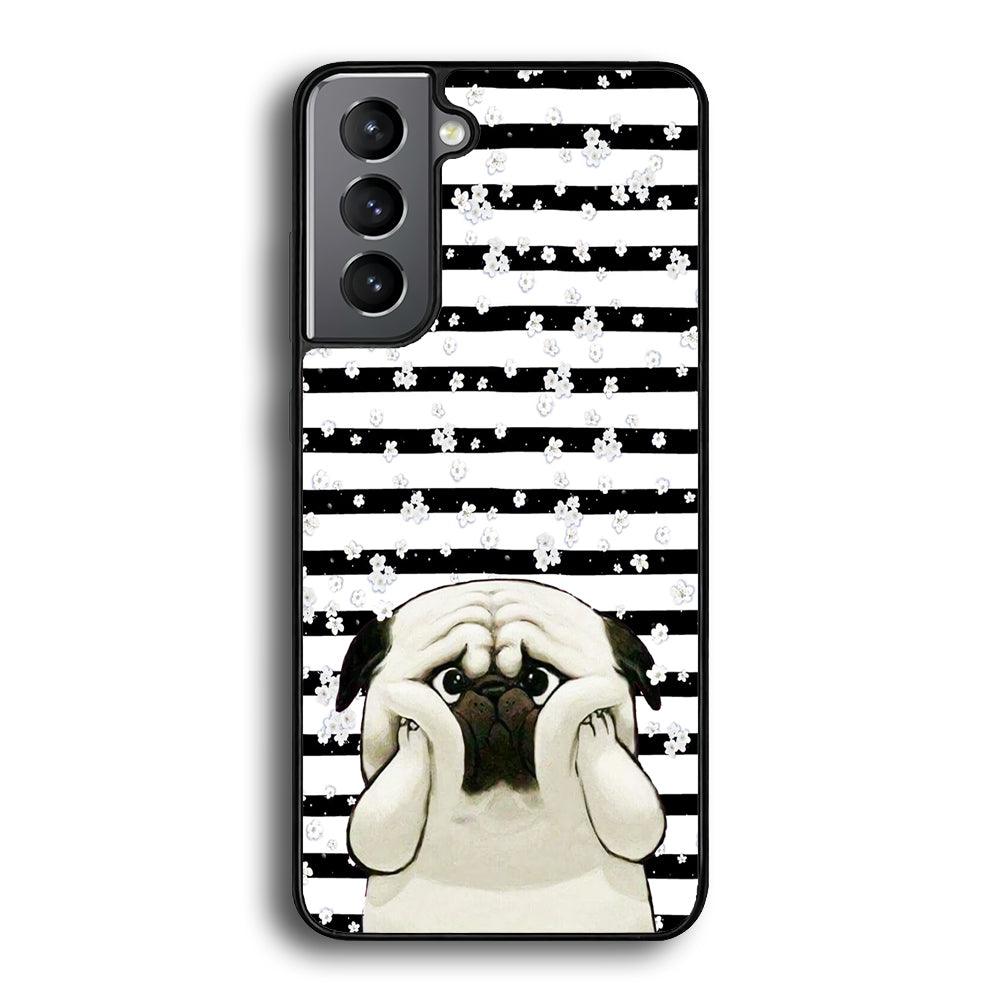 Chubby Face Pug Samsung Galaxy S22 Plus Case-Rubber Black (2D Case)-Oxvistore