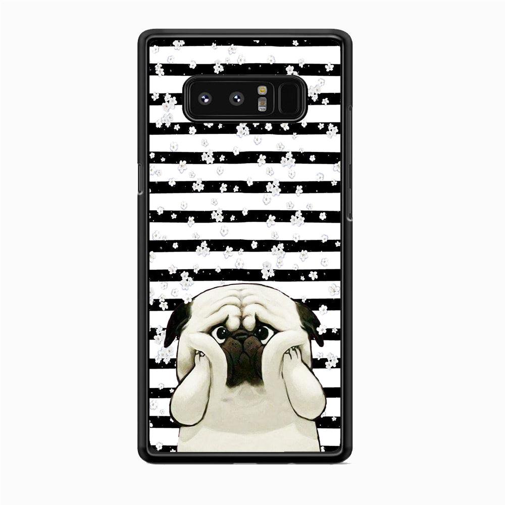 Chubby Face Pug Samsung Galaxy Note 8 Case-Rubber White (2D Case)-Oxvistore