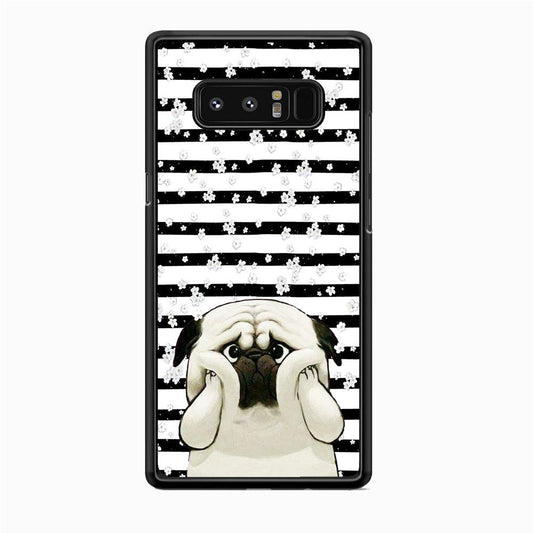 Chubby Face Pug Samsung Galaxy Note 8 Case-Rubber White (2D Case)-Oxvistore