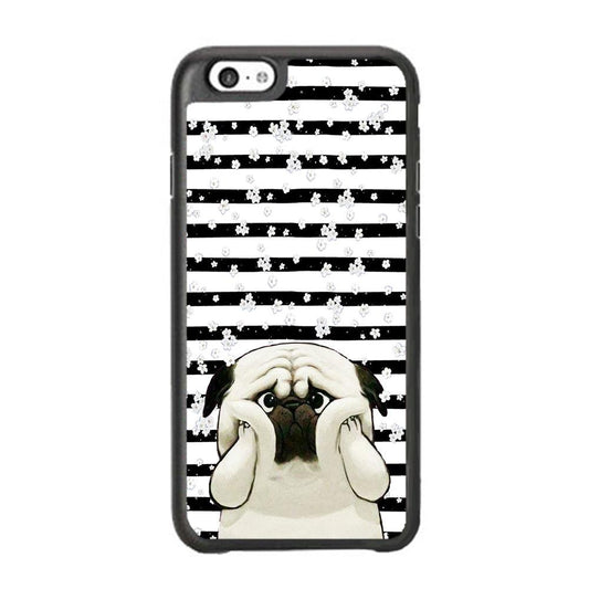 Chubby Face Pug iPhone 6 Plus | 6s Plus Case-Rubber White (2D Case)-Oxvistore