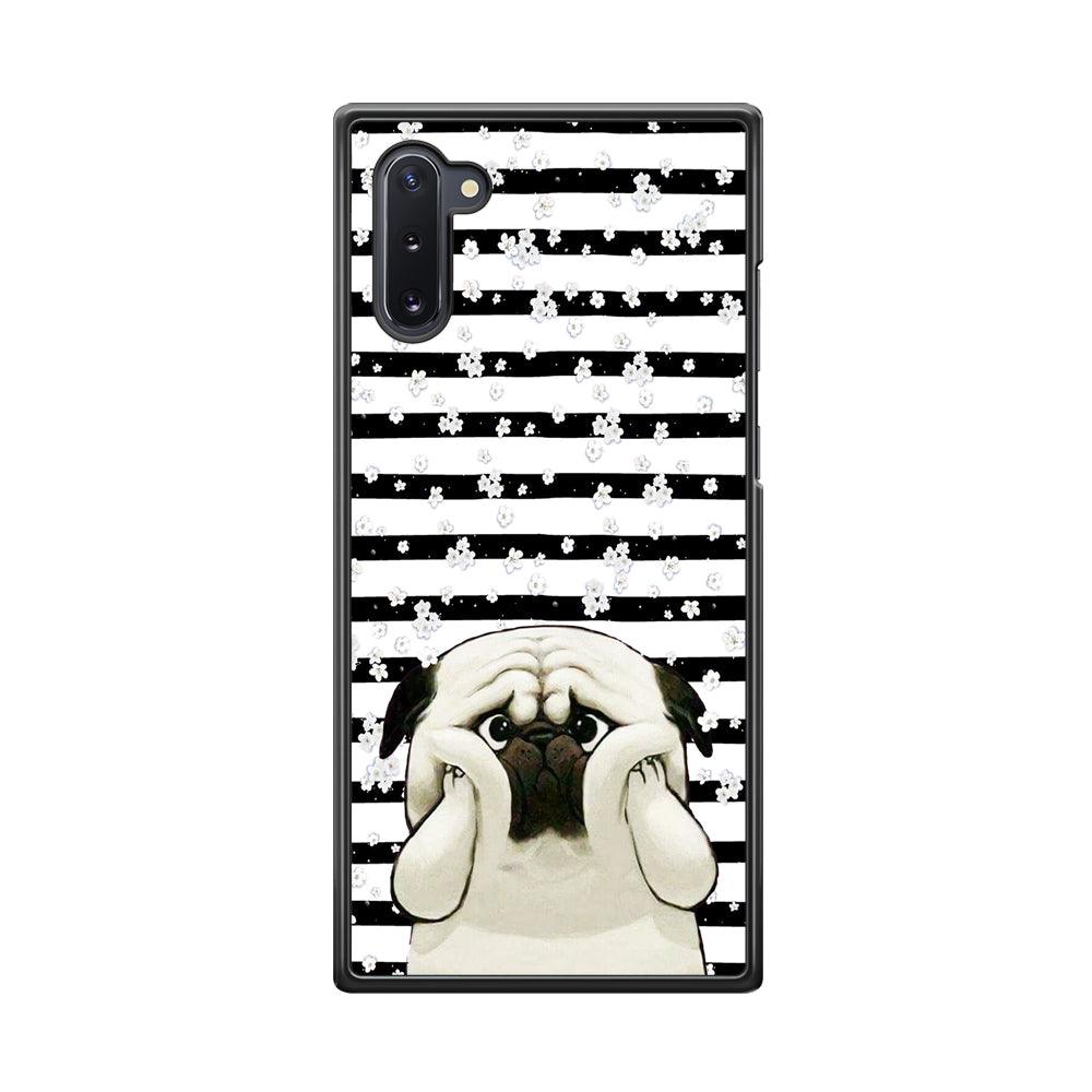 Chubby Face Pug Samsung Galaxy Note 10 Case-Rubber Black (2D Case)-Oxvistore