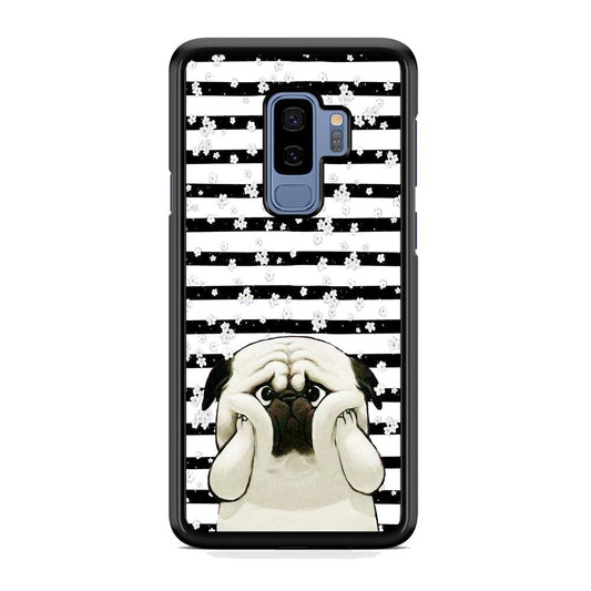 Chubby Face Pug Samsung Galaxy S9 Plus Case-Rubber Black (2D Case)-Oxvistore