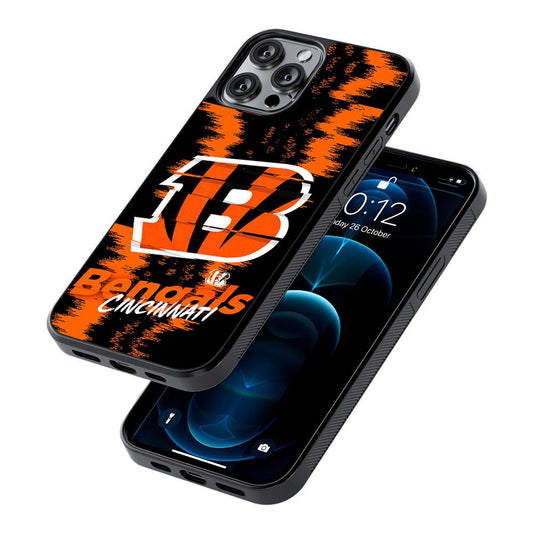 Cincinnati Bengals Abstract Color 2D Rubber Phone Case-Oxvistore